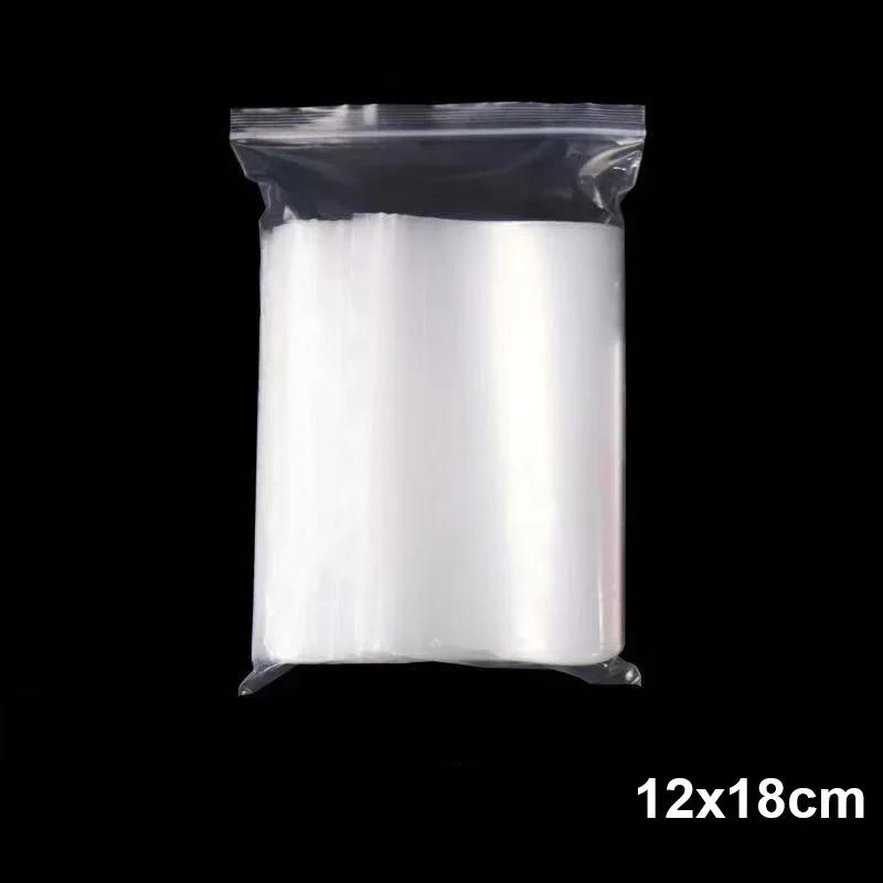 300 Pcs Thick Clear Zip Bags Food Jewelry Vacuum Storage Reclosable Plastic Poly Bags For Kitchen Organization