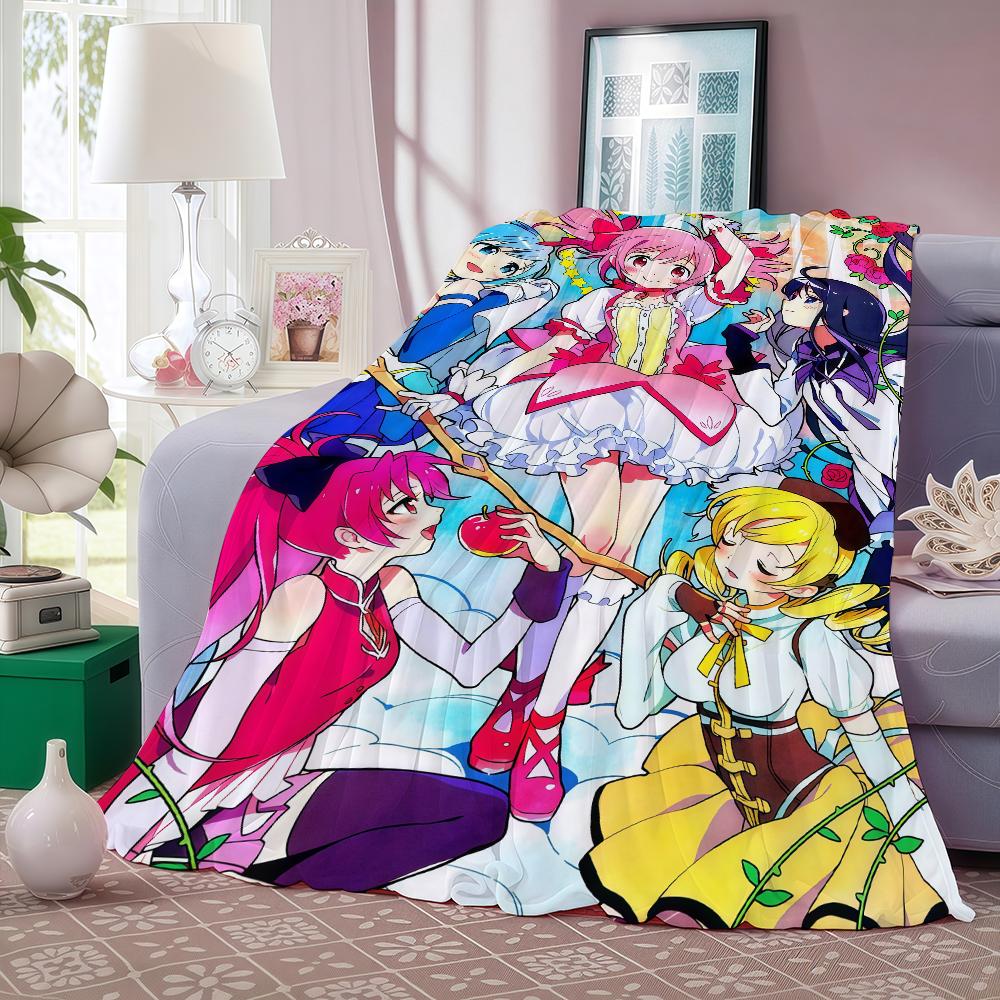 Anime Puella Magi Madoka Magica Blanket For Sofa Office Bed Plane Travel Sleep Read Relax Camping Soft And Warm