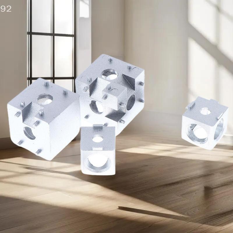 Single Piece of Aluminum Cube Corner Connector, Model 2020 3030, Fastener for Aluminum Profiles.