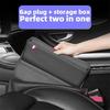1PC Car Console Side Seat Gap Filler Storage Box PU Leather Front Seat Organizer