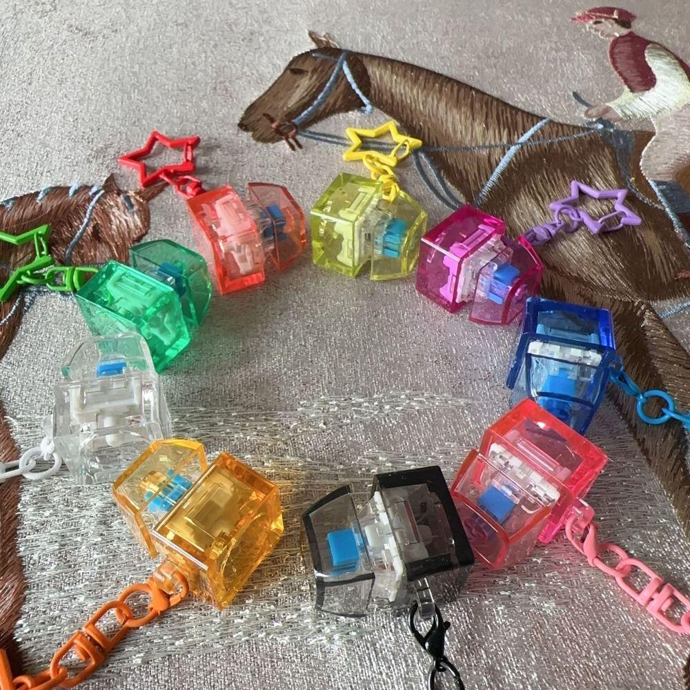 6Pcs Press Key Shape Keychain Star Car Key Ring Fashion Phone Lanyard  Students