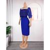 Übergröße Damenmode Pendler Chic Fransen Hüftkleid