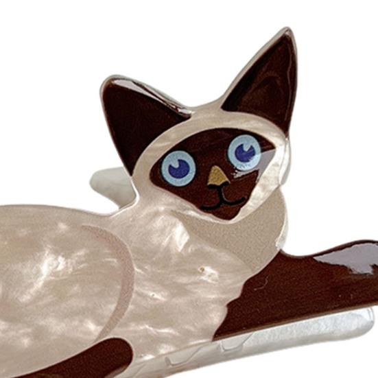 Women Hair Clip Cartoon Cat Dog Shape Hair Claw Anti-slip Teeth Large Size Back Head Shark Hair Claw Hair Accessories
