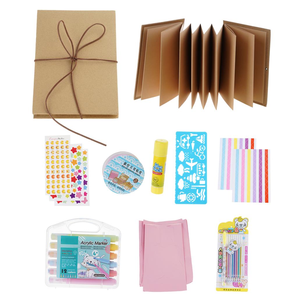 Mini Leather Paper Photo Album With Accordion Design 34 Foldable Pages And Elastic Tie For Secure Photo Storage