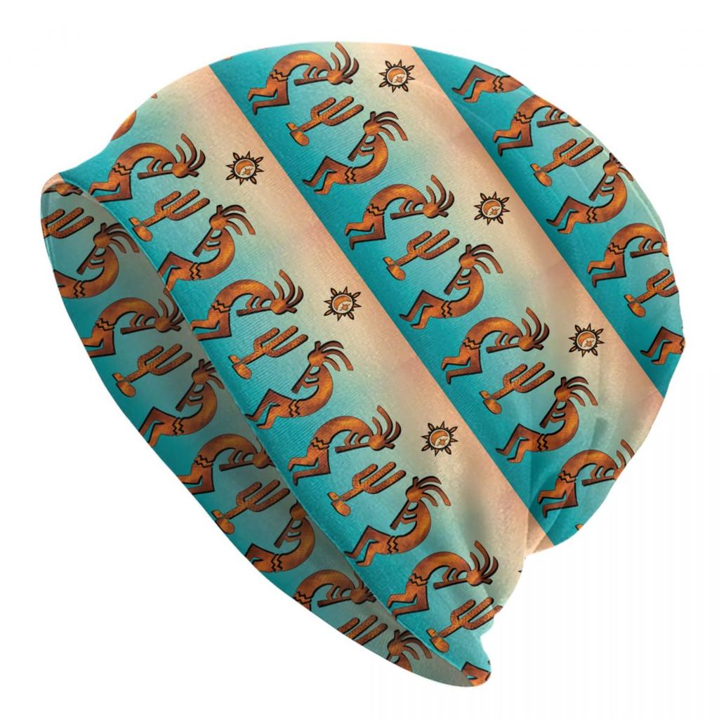 Custom Southwest Tribal Native American Kokopelli Skullies Beanies Caps Streetwear Winter Warm Knit Hat Adult Unisex Bonnet Hats