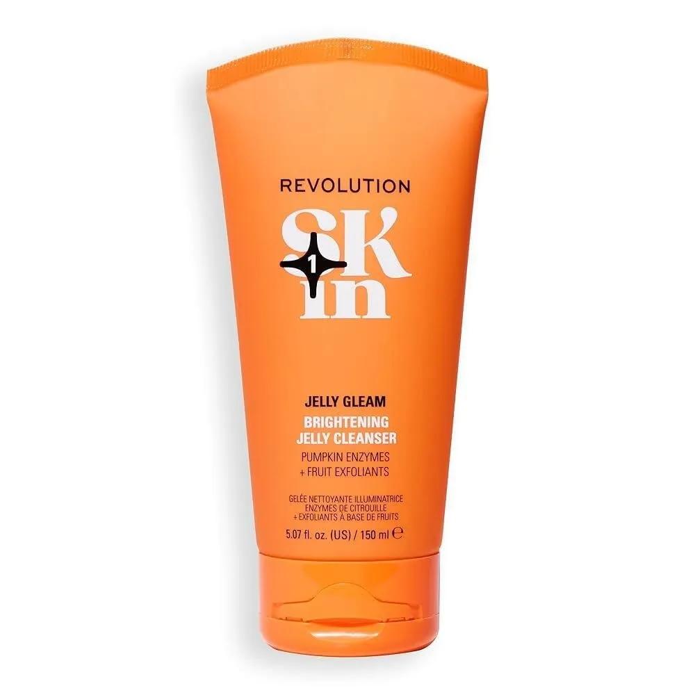 Revolution Skin Jelly Glim Fruit AHAs Brightening Cleanser Exfoliating Face Wash Vegan Cruelty-Free 345.7ml 12oz [Ho