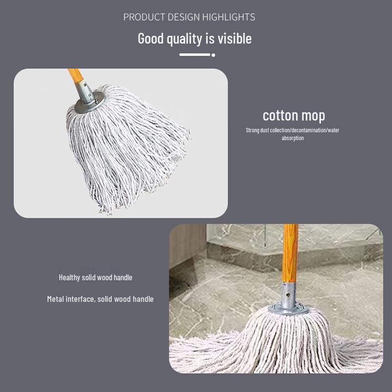 Cotton Yarn Mop with Wooden Handle
