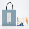 Jingpin Ceramic Tea Mug with Infuser - Auspicious Clouds & Cranes