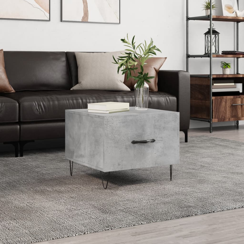 Coffee Table Concrete Gray 50x50x40 cm Wood Based Material