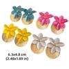 Shell Shape Orchid Flower Shell Earrings Oil Drip Ear Pendant Floral Ear Studs  Festival