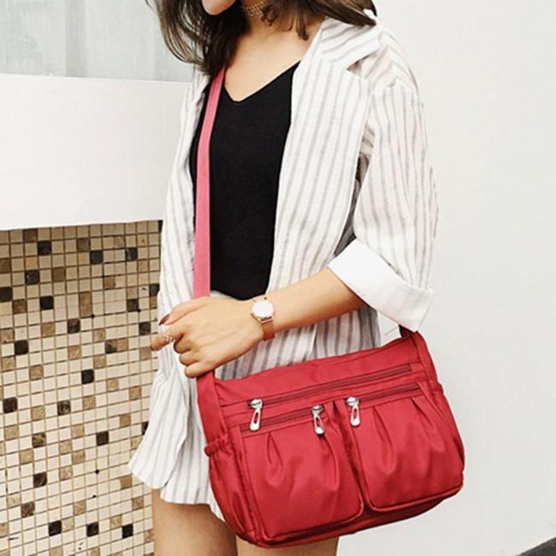 Genți de umăr pentru femei noi, la modă, pentru femei, geantă de nailon impermeabilă, cu fermoar, geantă Messenger