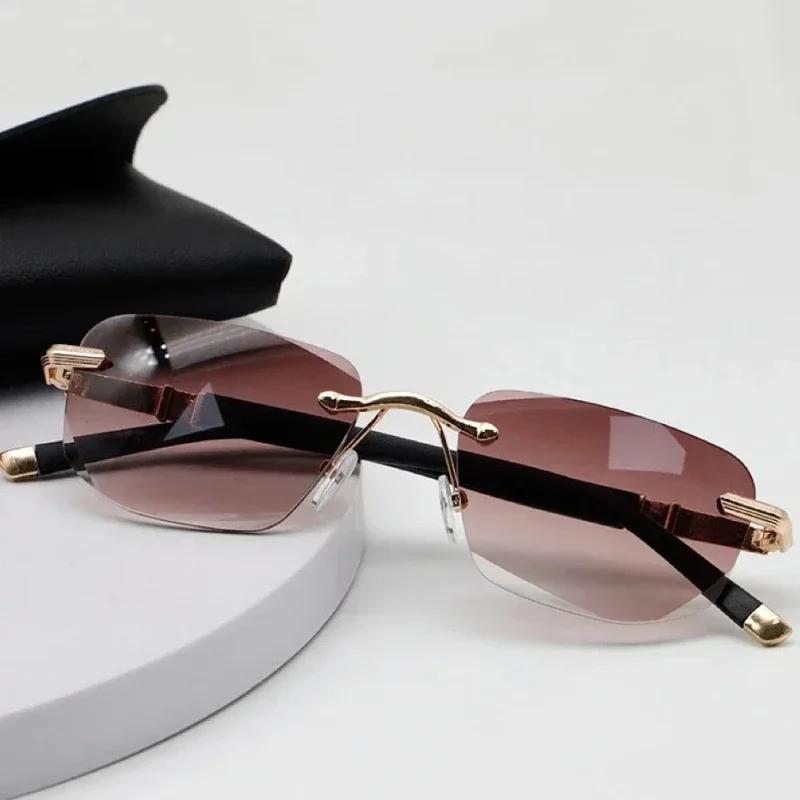 Blue Light Blocking Eye Protection Presbyopia Glasses Frameless Diamond Trimmed Reading Glasses High-definition Eyeglasses