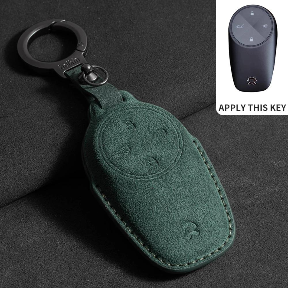 Leather Car Remote Key Case Cover for Nio ET7 ET5 2022 2023 2024 for Weilai NIO ES6 ES8 EC6 ET7 Auto Key Fob Shell Keychain
