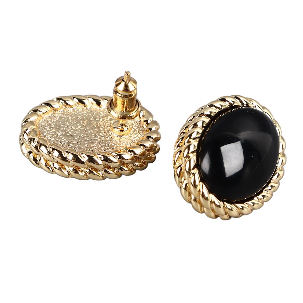 Vintage Achat Ohrstecker Kupferplattierung 18k Gold Schwarzer Achat Ohrstecker Exquisite Ohrringe für Frauen
