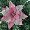 1PC Christmas Golden Glitter 14cm Flower Christmas Tree Decoration Ornaments Color Glitter Home Party Decoration Supplies