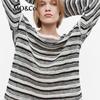 MO&Co. Striped Loose Fit Round Neck Sweater