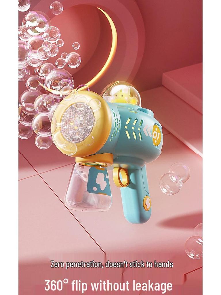 Electric 10-Hole Bubble Blower with Lights – Automatic Space Bubble Gun Toy for Girls