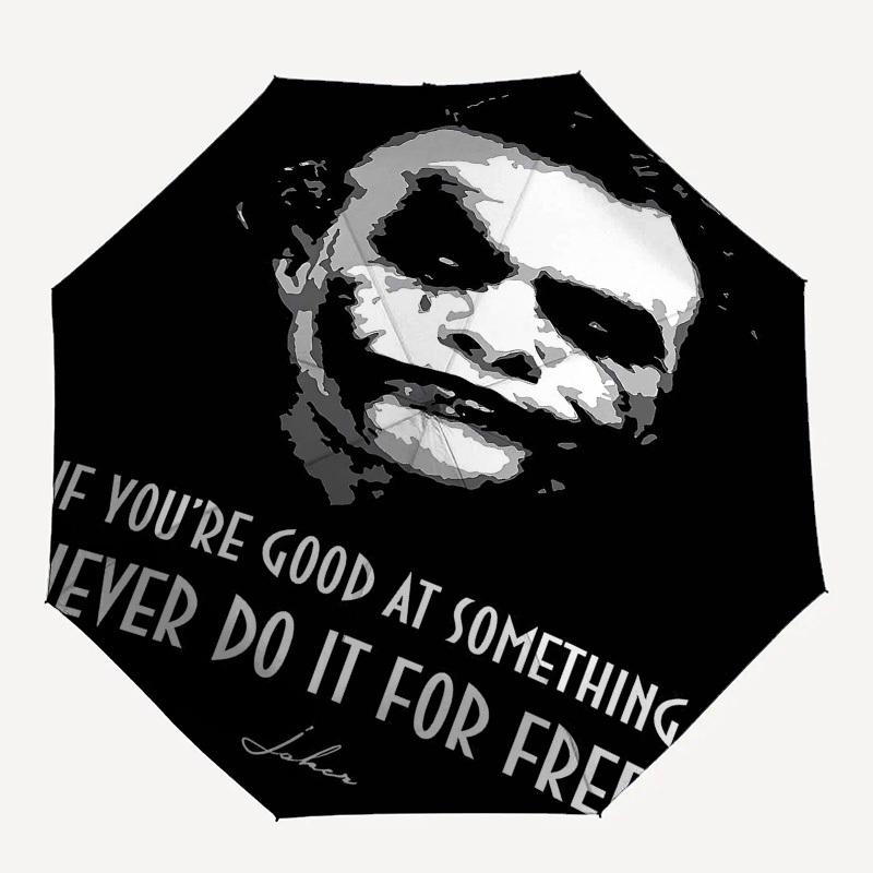 

1pc Joker Quote Automatic Open/Close Umbrella with 8-Rib Windproof Canopy10201