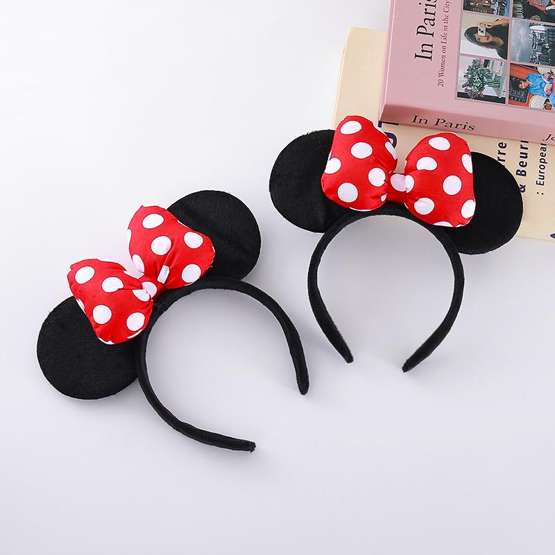 Mickey & Minnie Mašličková čelenka: Roztomilý vlasový doplněk pro mytí obličeje žen a fotografie z zábavního parku