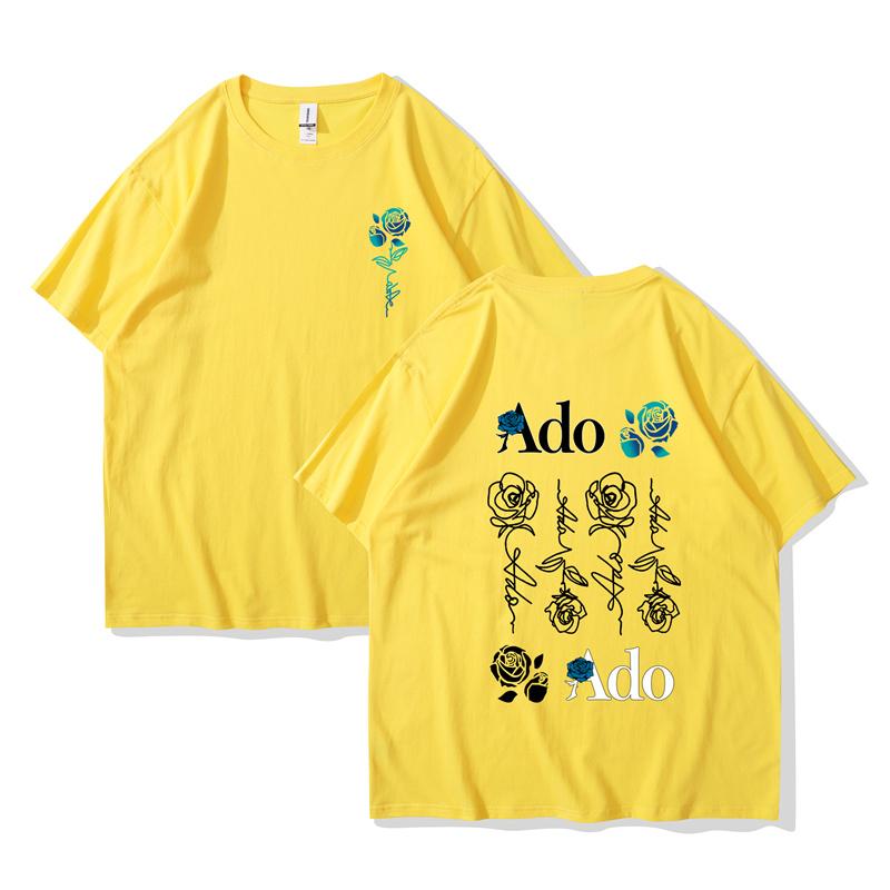 Ado Blue Rose T-Shirts Wish World Tour Merch Tee Damenmode Lässig Harajuku Kurzarm