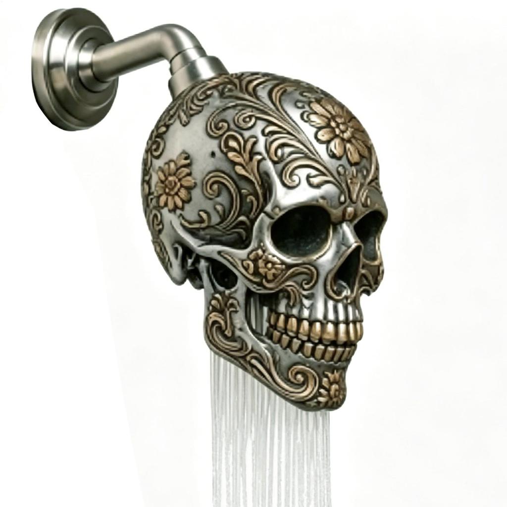Shower Head Skull Shape Tub Sprayer Replacement Resin Skull Shower Heads for Bathroom Tub Spa Home Apartment Hotel