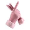 Winter Gloves Full Finger Warm Thickened Touch Screen Polyester Gloves for Wemen Adults Running Riding Cold Weather