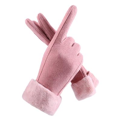 Winter Gloves Full Finger Warm Thickened Touch Screen Polyester Gloves for Wemen Adults Running Riding Cold Weather