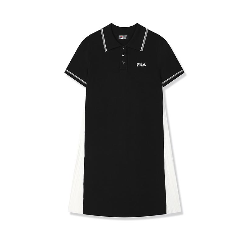 New FILA Short-Sleeved Dresses Women's Jet Black F11W518305F-BK