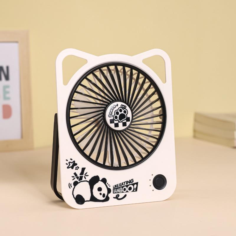 Panda USB Rechargeable Mini Fan: Ultra-Thin, Portable for Office, Dorm, or Outdoor Use 140x33x175 mm