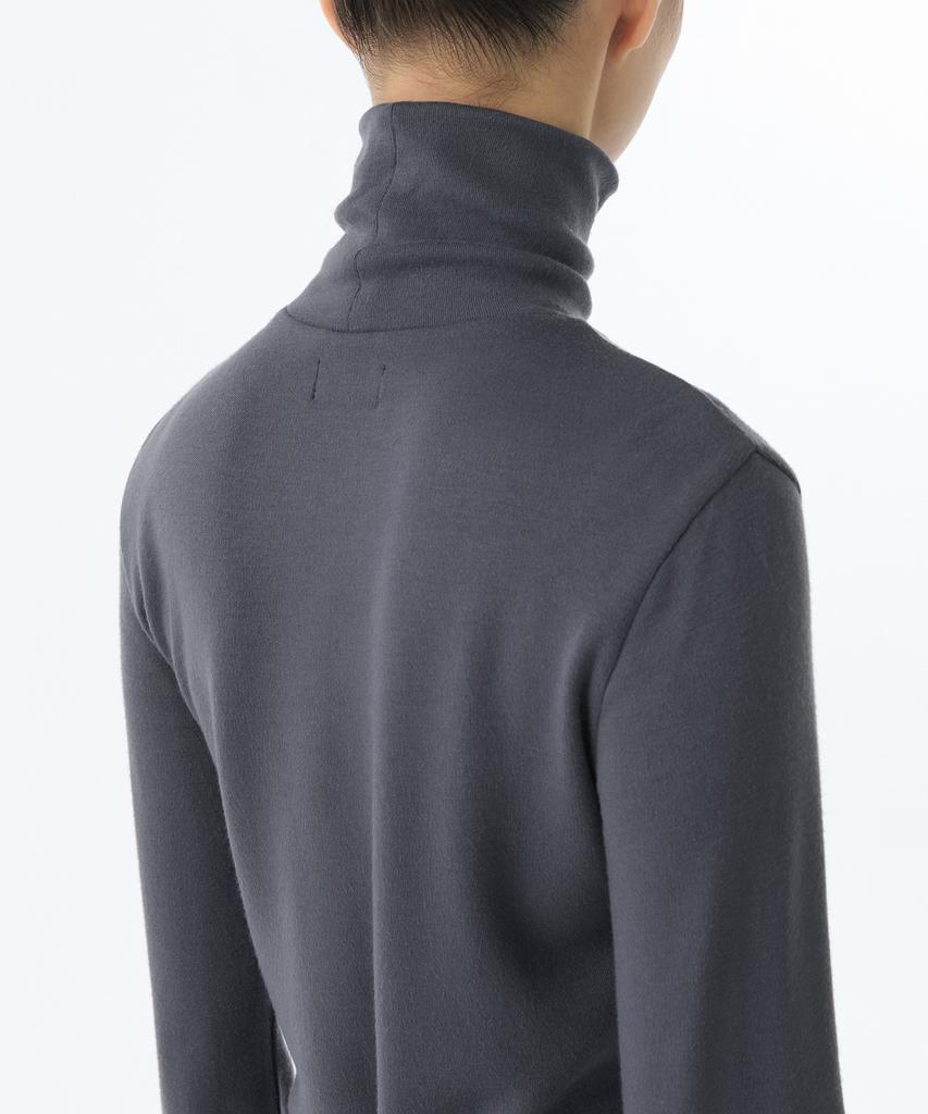 MUSINSA STANDARD WOMAN [Heat Standard] Women'S Brushed Slim Turtleneck Long Sleeve T-Shirt [Iron Gray]