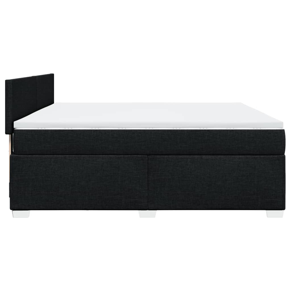 Box Spring Bed with Mattress Black 180 x 200 cm Fabric