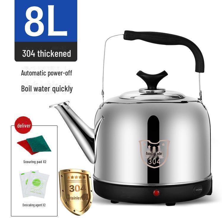 304 Stainless Steel Electric Whistling Kettle, Large Capacity with Auto Power-Off & Insulation for Home Use