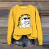 Women's Fashion Casual Long Sleeve Halloween Printed  Neck Sweatshirt