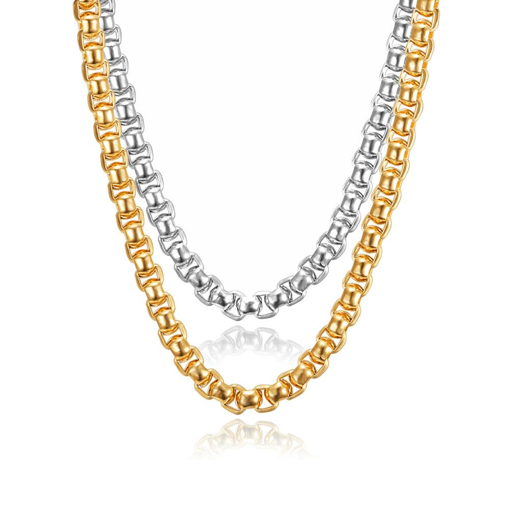 Punk 6.5mm Box Chain Thick Male Gold Silver Color Stainless Steel Heavy Chain Link Necklace for Women Men Cool Jewelry Gift 2025