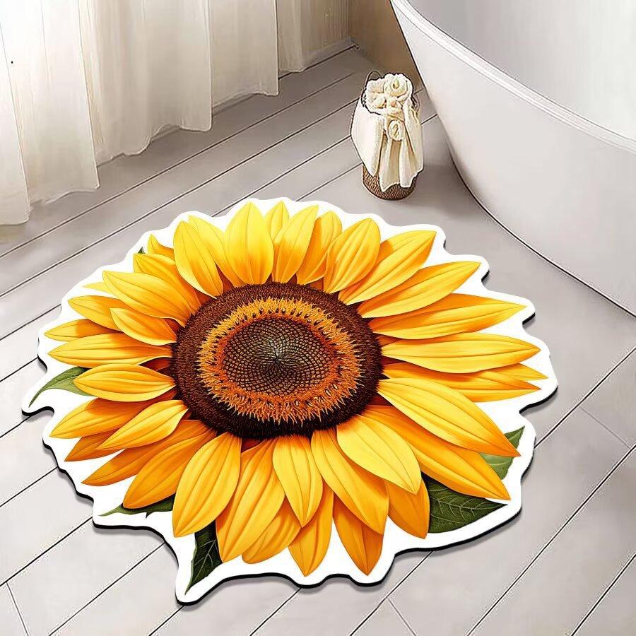 3D Floral Carpet Irregular Shaped Floor Mat for Kitchen Bathroom Bathroom Door Non Slip Mat