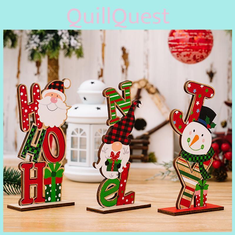 Festive Wooden Letter Decorations For Christmas With Charming Snowman Gnome Elderly Styles