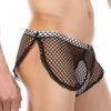 Solid Color M-3XL Men's Sexy Large Mesh Button Side Split Boxer Briefs Breathable Panties Shorts Male Lingerie Sheer Underwear