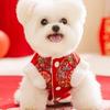 Puppy Costume Red Pet Tang Suit Character Fu Knot Button Dog Vest Warm Cat Coat Spring Festival