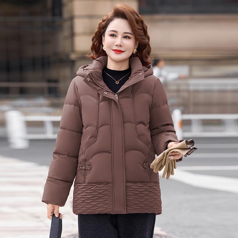 

Women s Mid-Length Hooded Cotton Padded Jacket for Winter 2025 – Stylish, Thickened, and Warm Coat for Middle-Aged and Elderly. 2XL (Suggest 105-120 lbs)