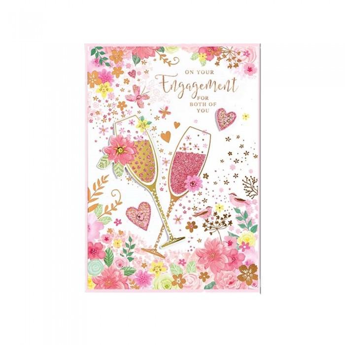 Simon Elvin For Both Of You Heart Engagement Greetings Card (Pack of 6)