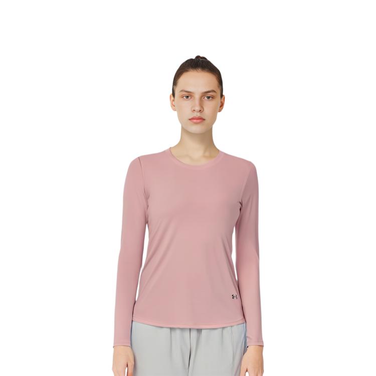 Under Armour Streaker Dry Comfortable Running Long Sleeve T-Shirt With Hollow Back Design Women Tops Pink 1370339-676