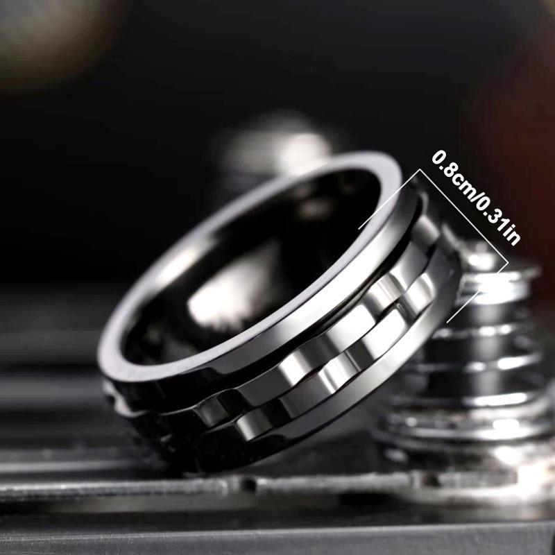 EDC Fidget Sliders Fashion Acssory Ratchet Ring Stress Relief for Adults Metal ADHD Casual Fidget Rings Haptic Coin