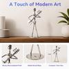 Iron Materia Electric Guitar Player Statue Silver Musician Man Decor  For Office Decor