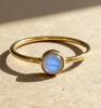 Blue Moonstone Ring, Minimalist Dainty Gemstone Jewelry, June Birthstone