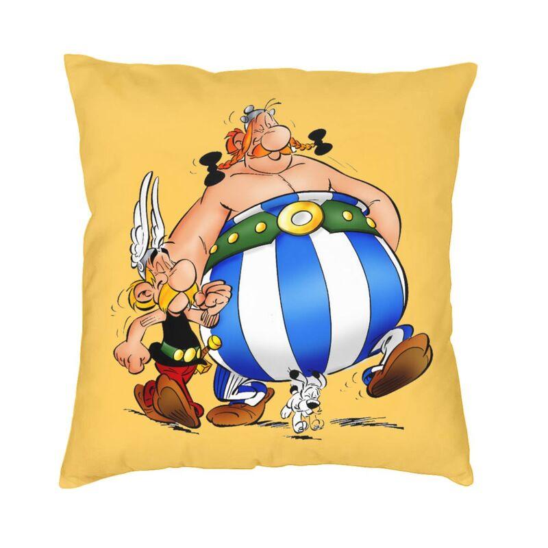 Anime Asterix Obelix Idefix Throw Pillow Covers Decor Home Adventure Comic Dogmatix Sofa Chair Cushion Cover Square Pillowcase