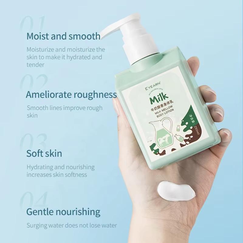 Mleczny balsam do ciała Kojący i nawilżający skórę ciała Zawiera bogate białko mleczne i skwalan do suchej skóry Mleczko do ciała do pielęgnacji szorstkiej skóry