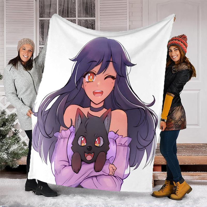 1pc Anime A-AphmauS2 Theme Blanket - Digital Print, Polyester, Cozy for All Seasons, Perfect for Outdoor, and Travel
