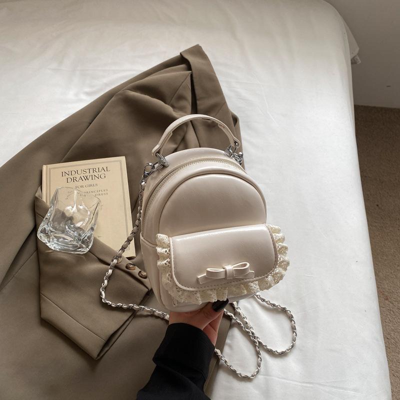 Niche Korean Version of Fashion Mini Backpack 2025 Summer New Casual Commuting Bow Backpack Small Schoolbag