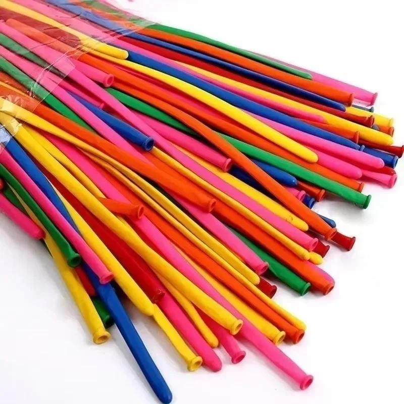 New 100Pcs/set Candy Colored Long Balloons Scene Decoration Party Supplies Handmade Balloon Bouquets Long Balloon Accessories