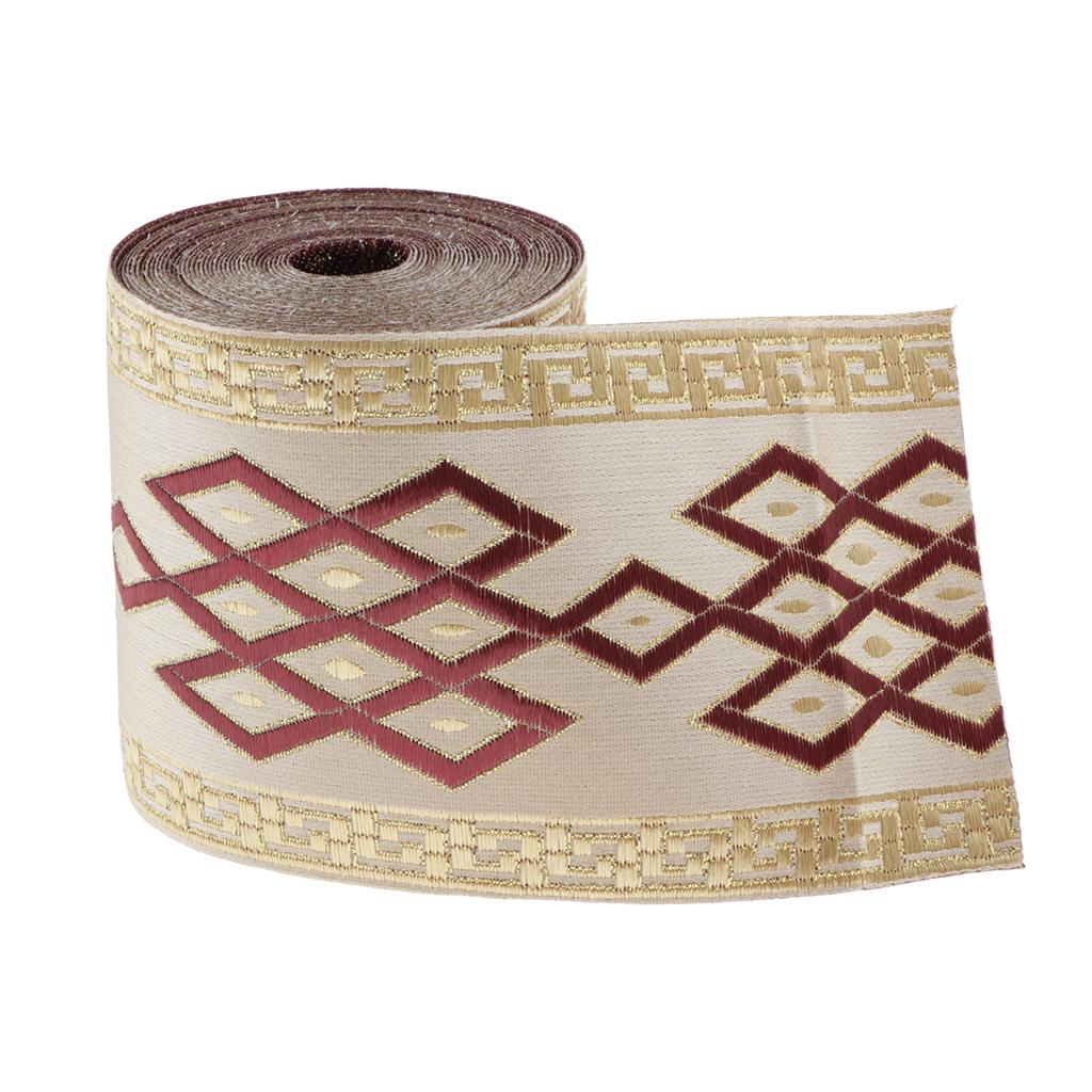 

5 Meters Ethnic Style Jacquard Ribbon Curtain Clothing Bags Decor 6cm